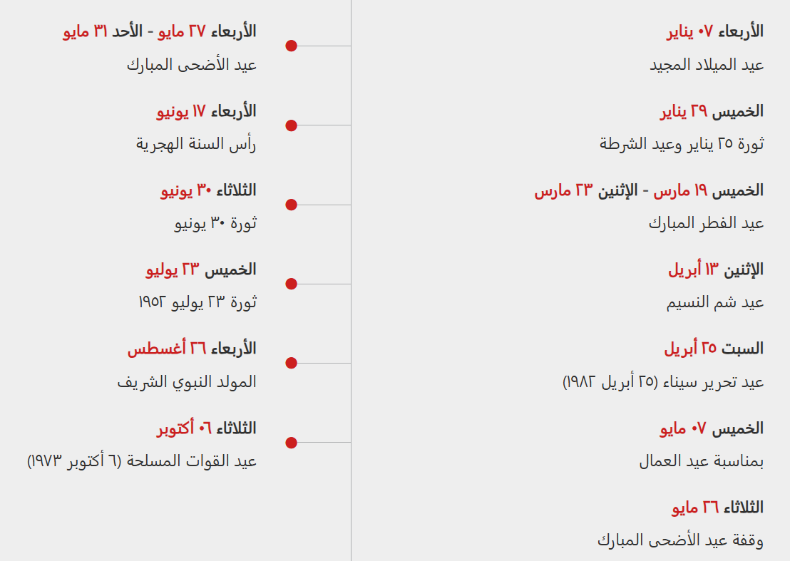 متى اجازة 6 اكتوبر